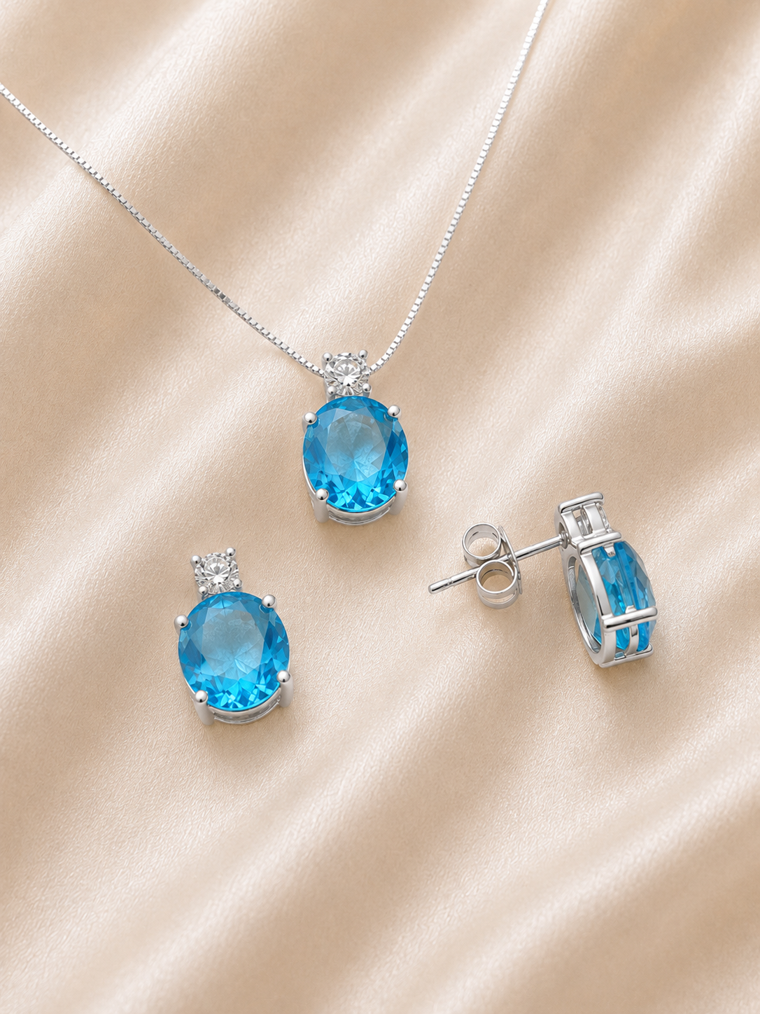 Srebrni set -plavi