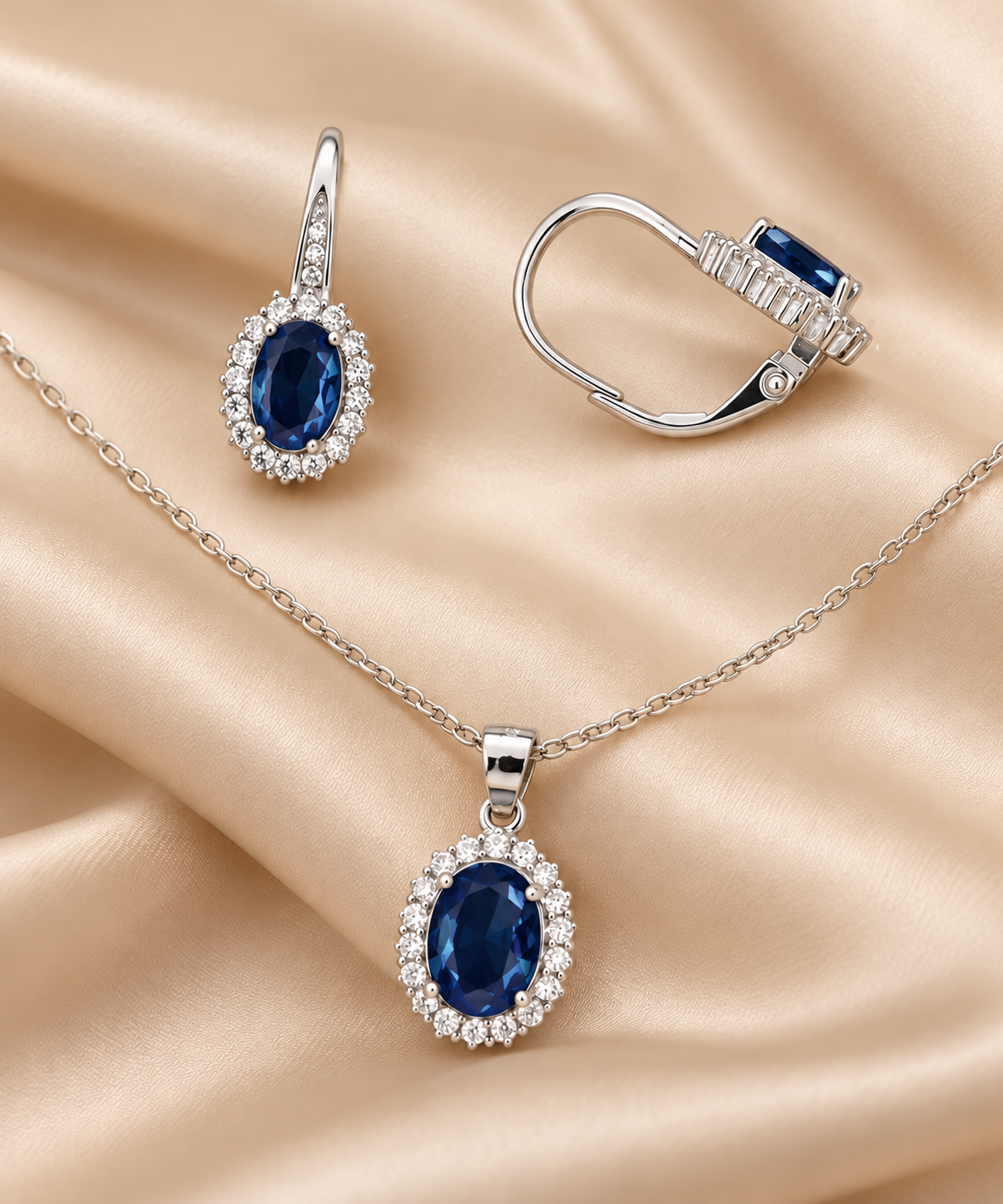 Srebrni set -plavi