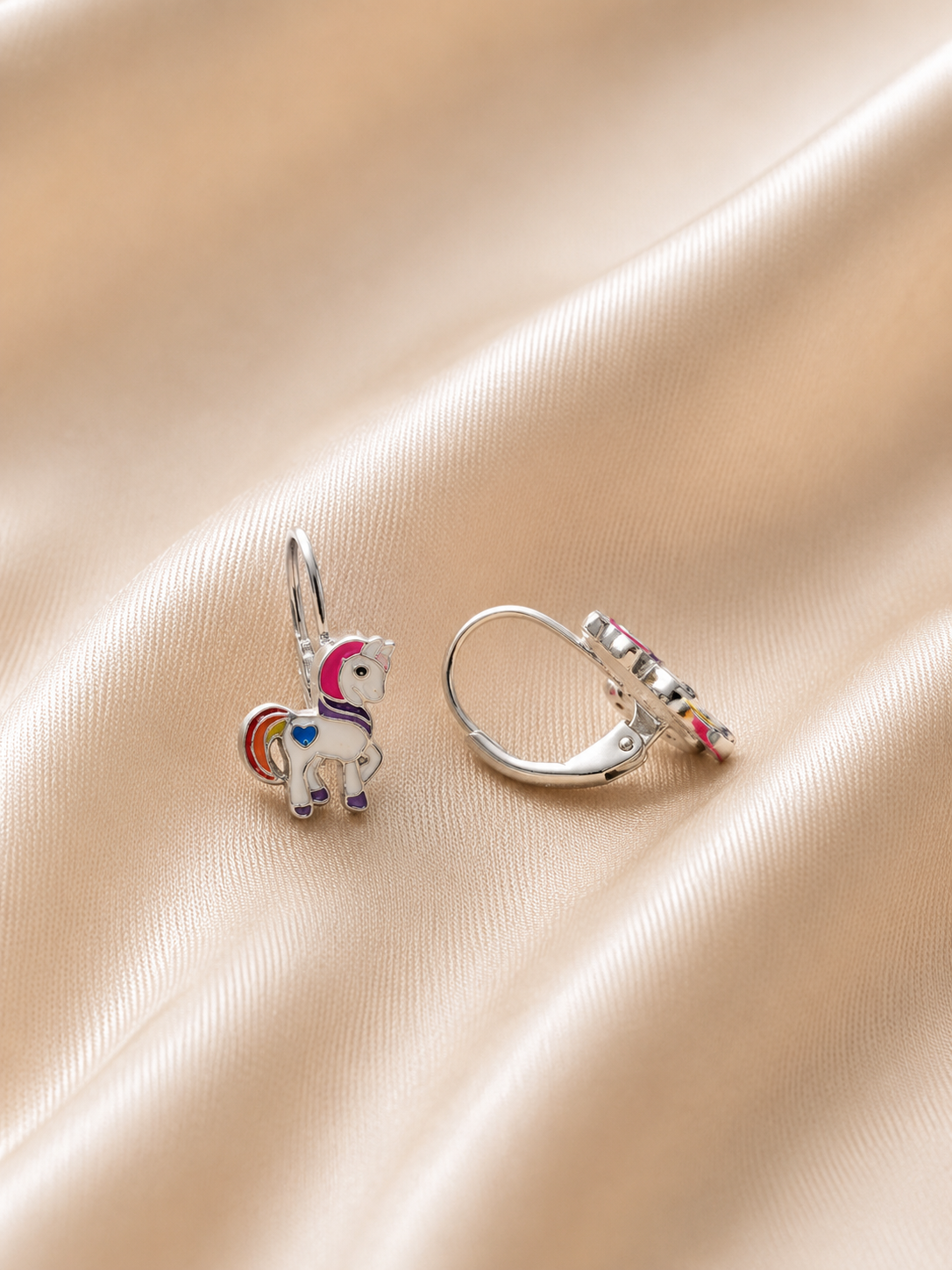 Silver earrings - unicorn
