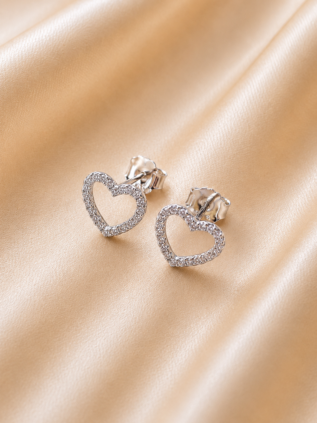 Silver earrings - heart