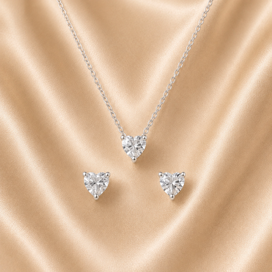 Srebrni set -srce-