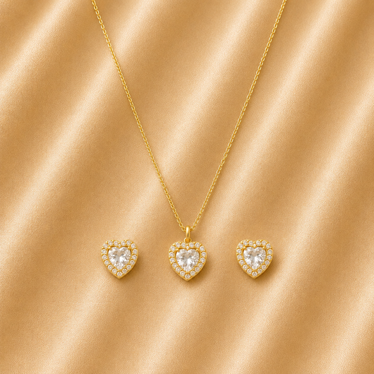 Srebrni set -srce-