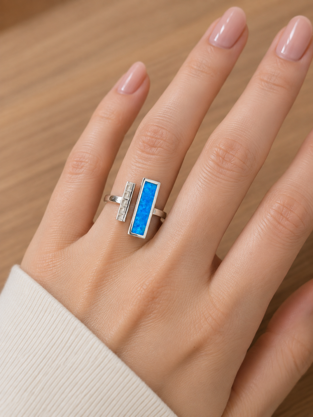Silver ring - opal