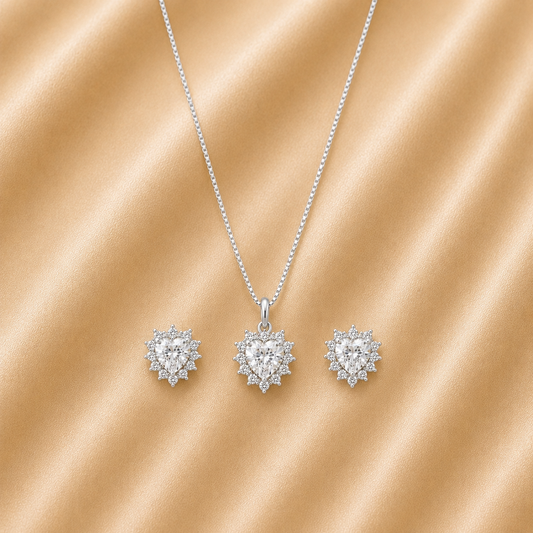 Srebrni set -srce-