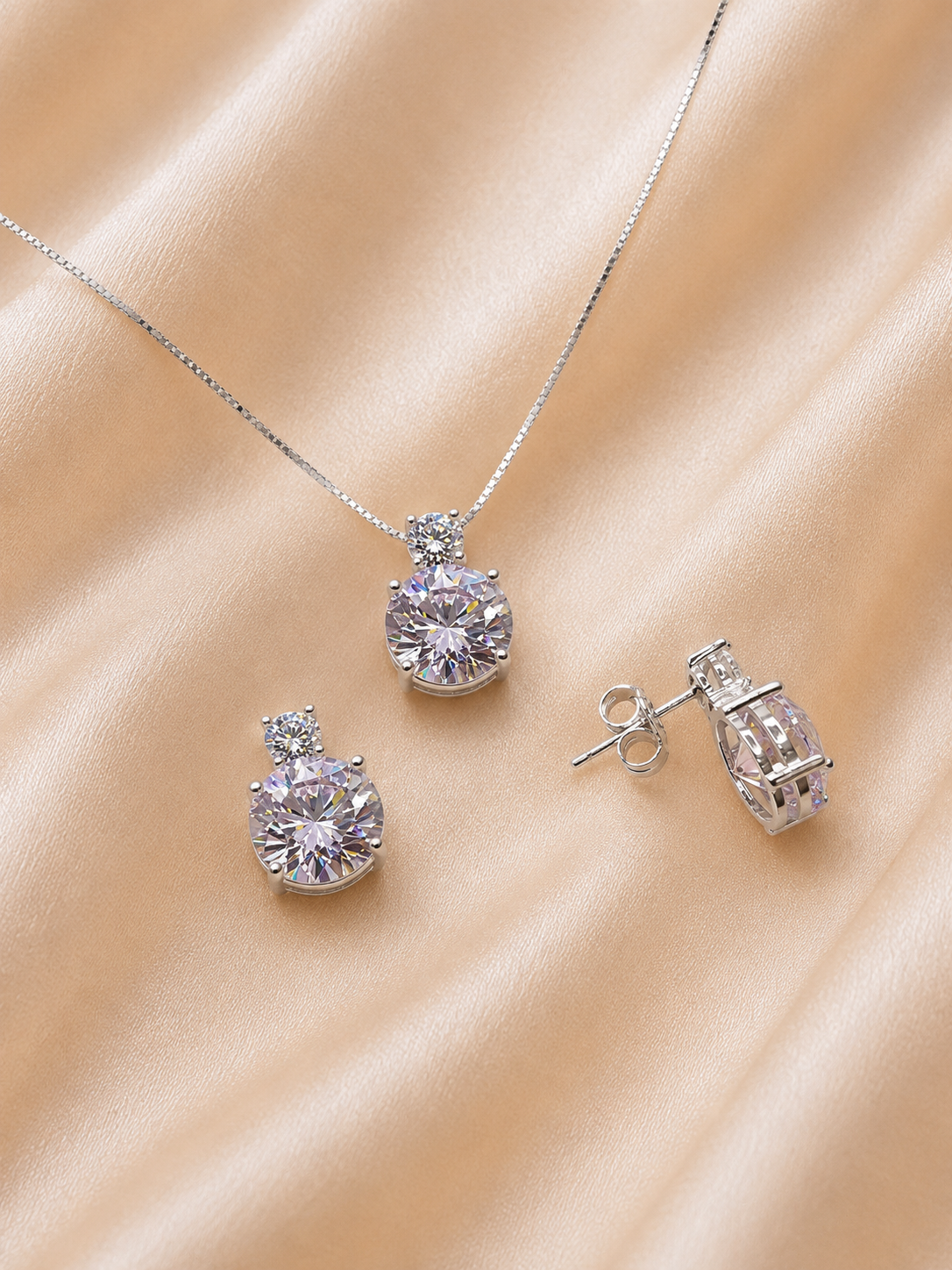 Srebrni set -pink