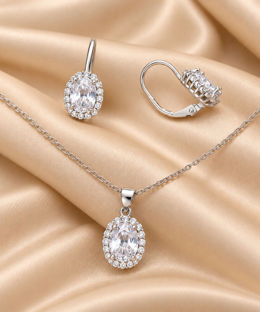 Srebrni set Oval – veći model