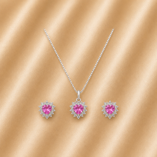 Srebrni set -srce-