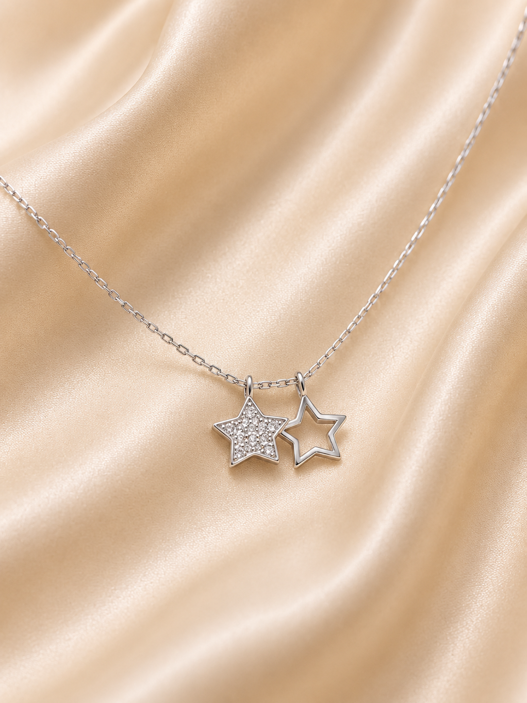 Silver necklace - small stars