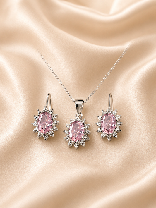 Srebrni set -rozi-